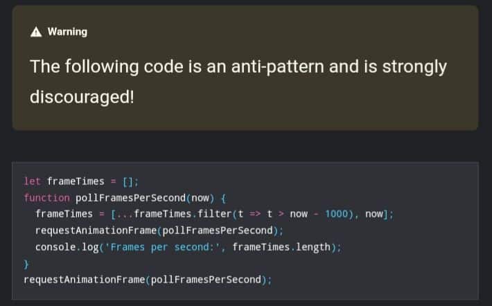 anti-pattern is strongly discouraged
