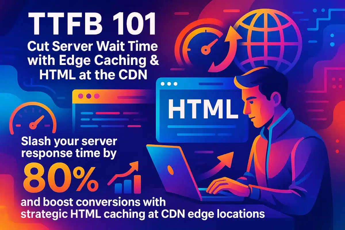 TTFB 101: Cut Server Wait Time with Edge Caching & HTML at the CDN. Slash your server response time by 80% and boost conversions with strategic HTML caching at CDN edge locations.